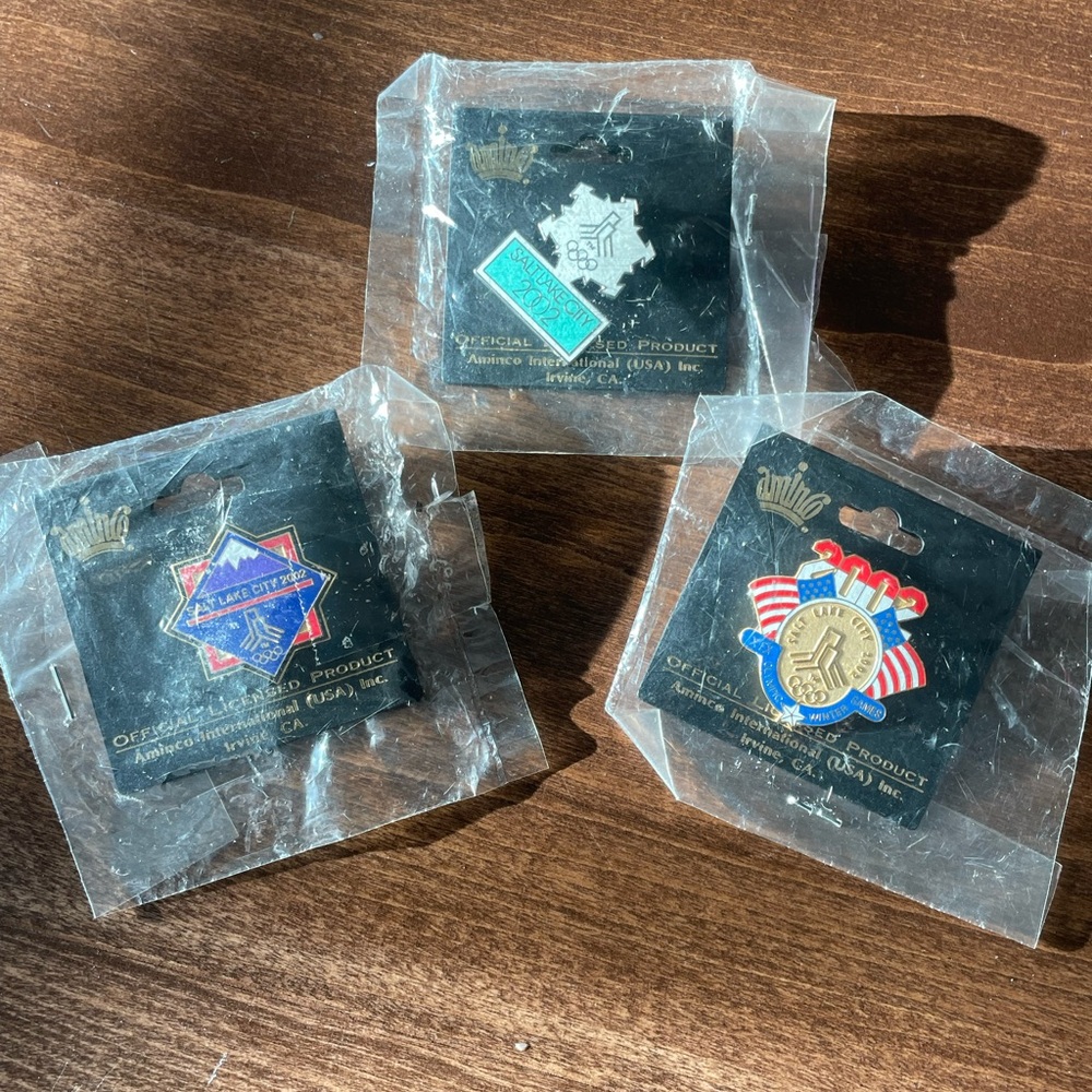 (3) New Vintage 2002 Salt Lake City Olympic Games Pins